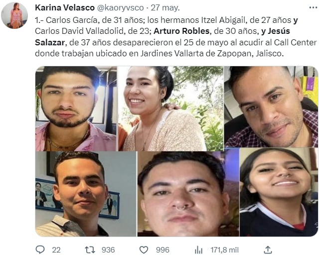 REVELAN LOS ROSTROS DE LOS DESAPARECIDOS 