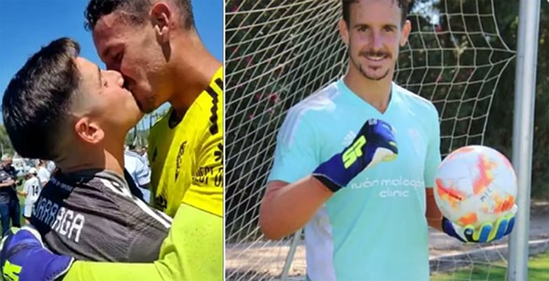 Goalkeeper Alberto Lejárraga comes out with a photo kissing his boyfriend