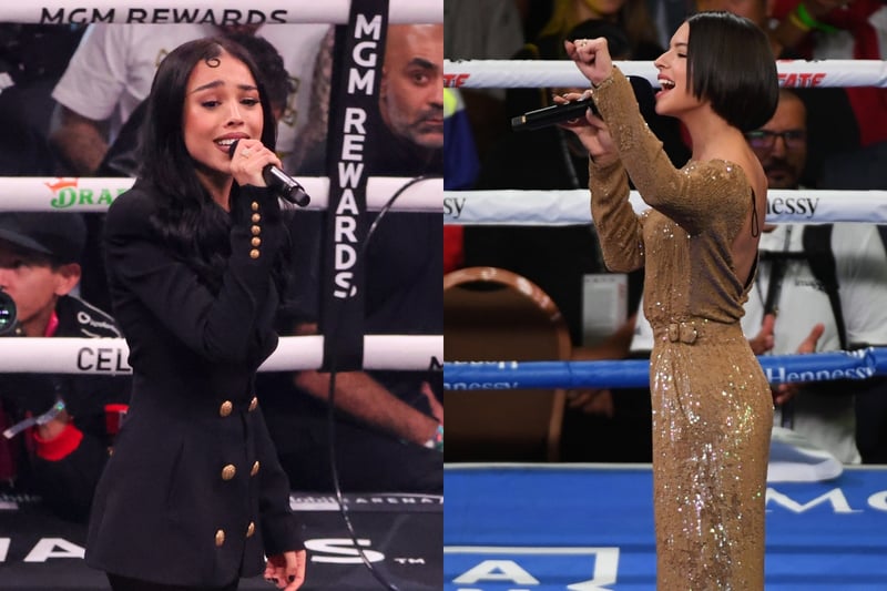 Danna Paola shows up Ángela Aguilar at a Canelo Álvarez fight