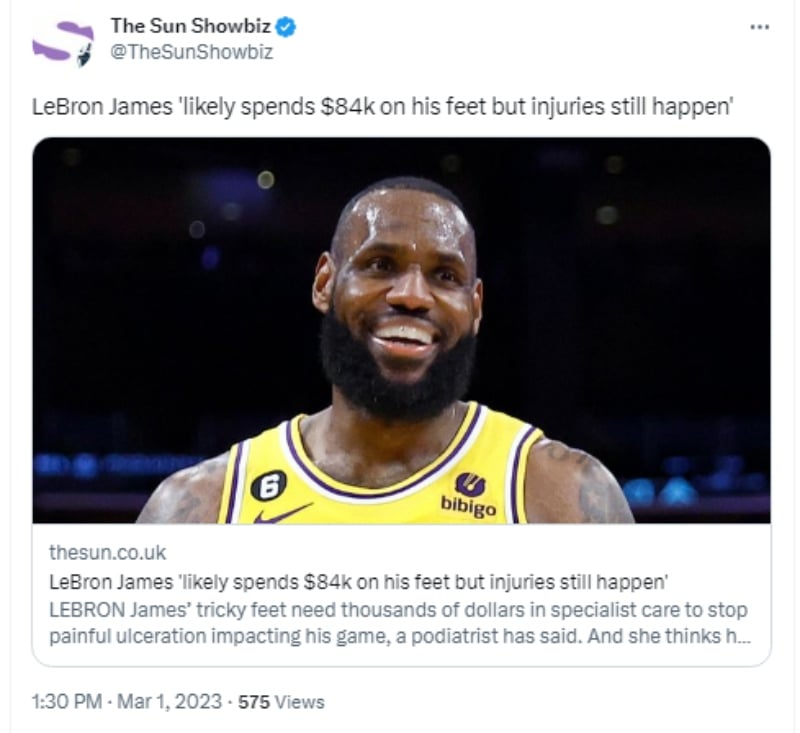 Lebron James suffers foot injury